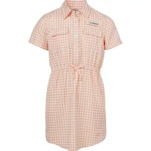 Magellan Southern Summer Fishing Shirt Dress Peach Parfait Gingham Size XL NEW
